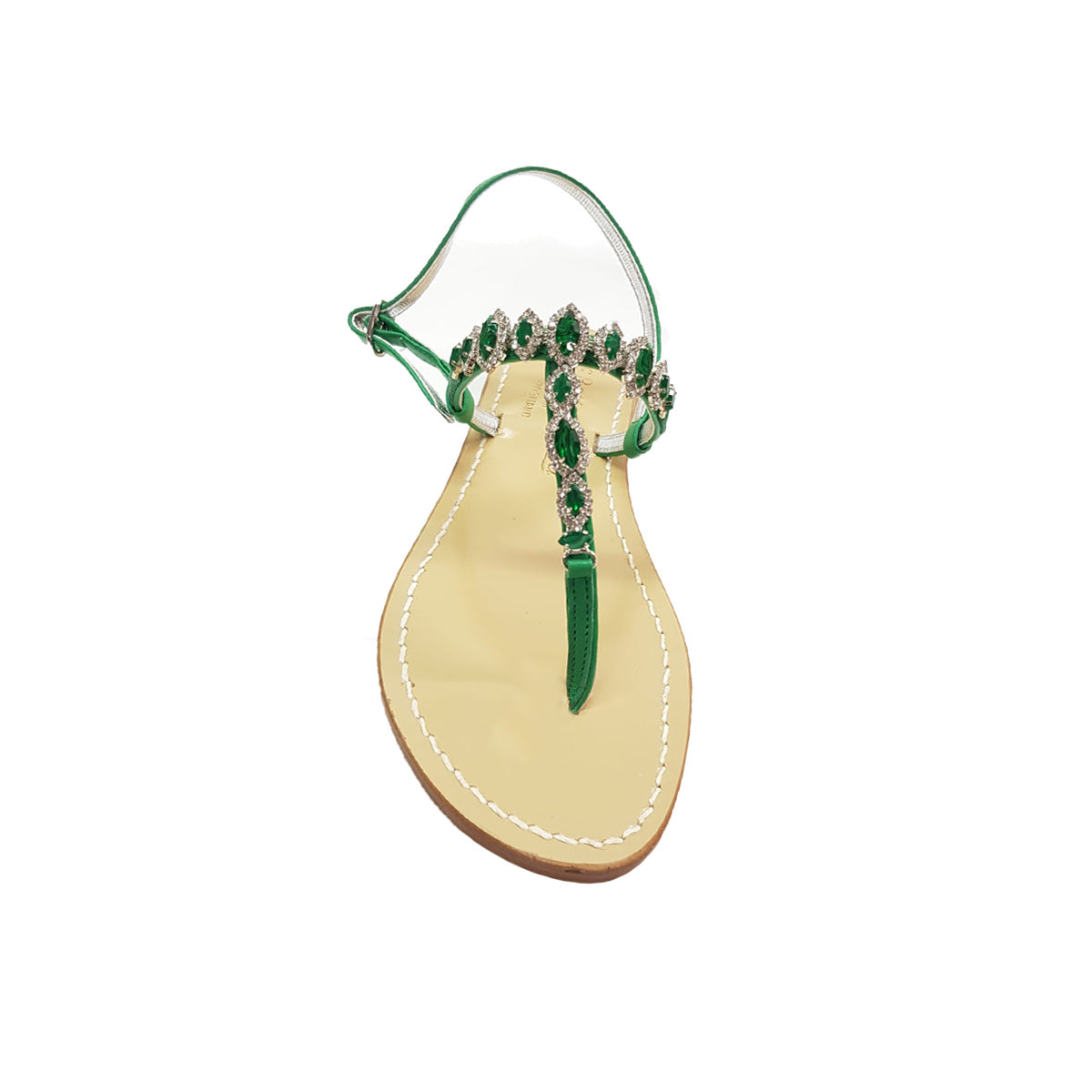 Positano sandal, with stones, green