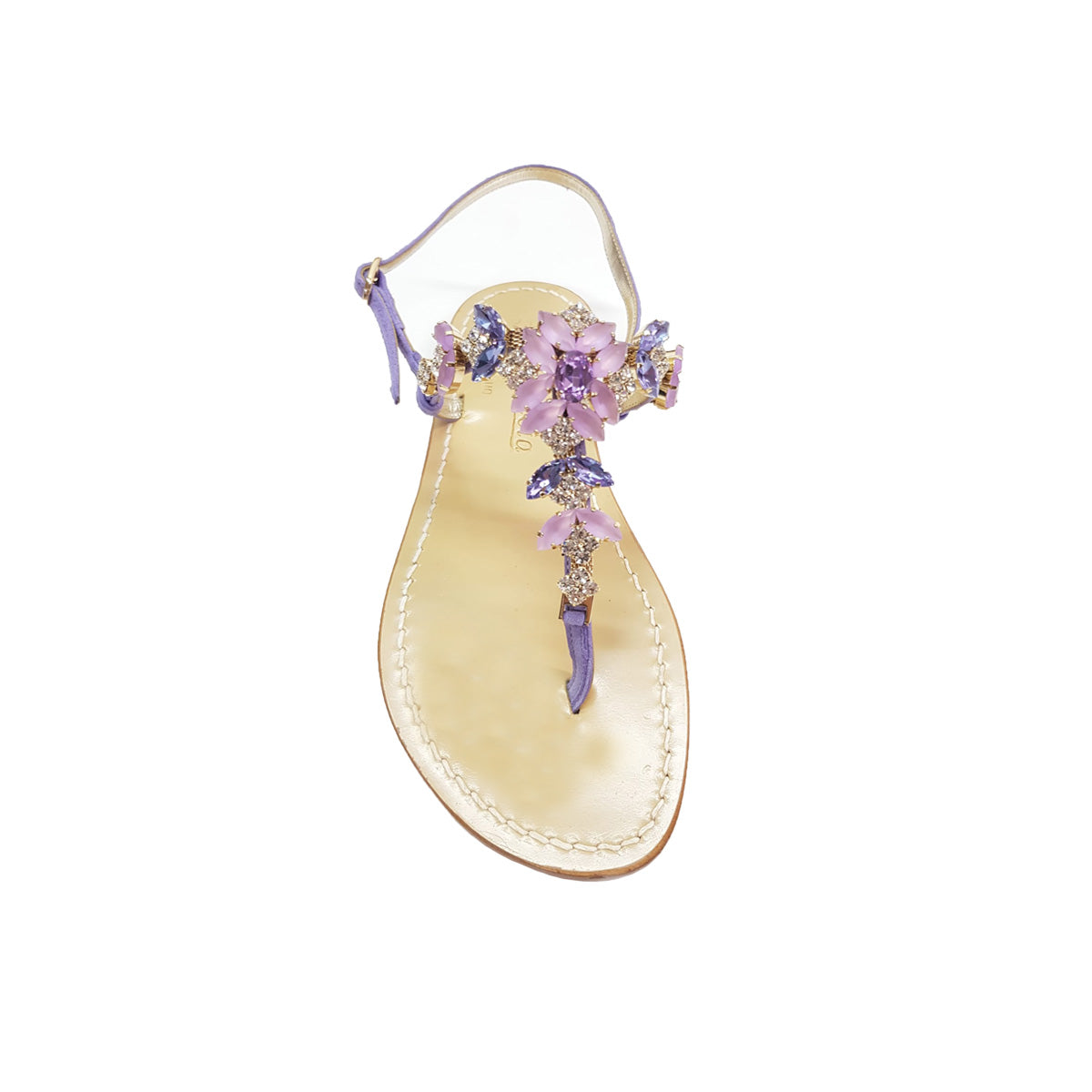 Positano sandal, with stones, violet